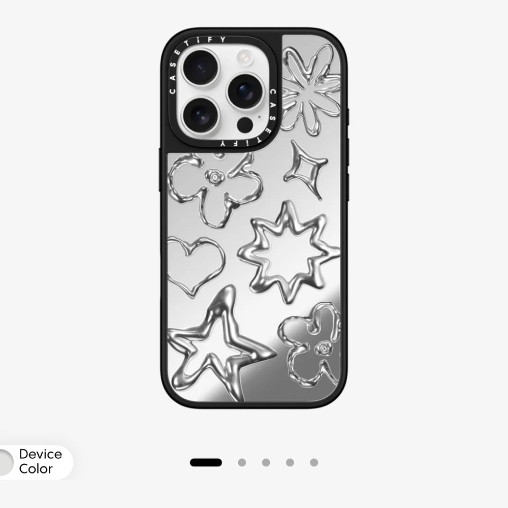 Casetify Metallic Silver Phone Case Chrome Doodle